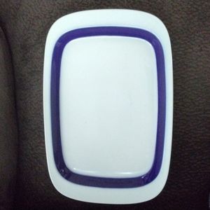 Santa Clara porcelana serving tray, made in Spain, 14" x 9.5", white and blue